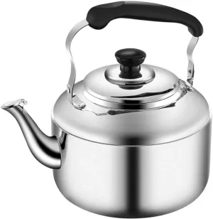 Kettle,Modern Gas Stainless Steel Whistling Tea Pot for Stovetop with Cool Grip Ergonomic Handle Whistling Tea Quick Boil Kettle Dignified-6L Teapots(6L)