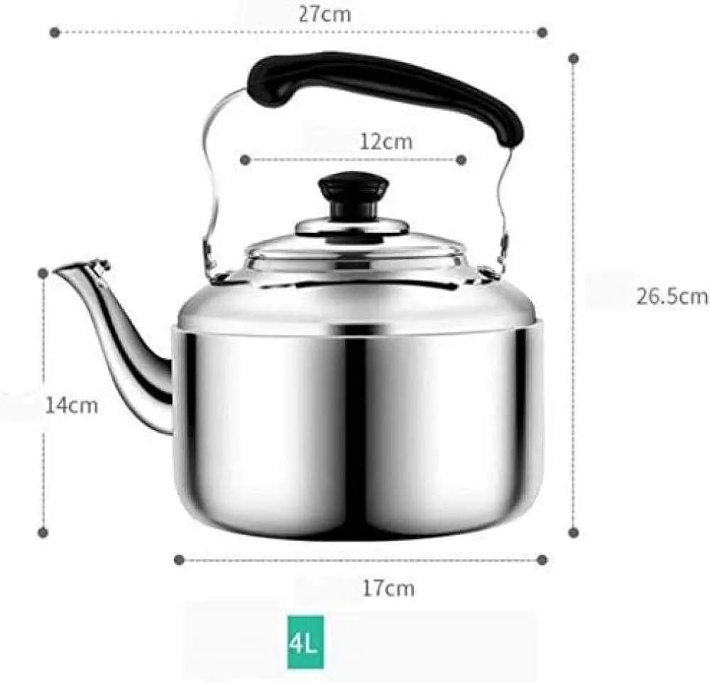 Kettle,Modern Gas Stainless Steel Whistling Tea Pot for Stovetop with Cool Grip Ergonomic Handle Whistling Tea Quick Boil Kettle Dignified-6L Teapots(6L)