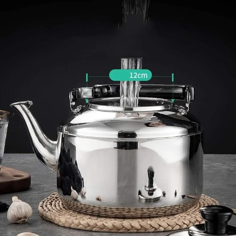 Kettle,Modern Gas Stainless Steel Whistling Tea Pot for Stovetop with Cool Grip Ergonomic Handle Whistling Tea Quick Boil Kettle Dignified-6L Teapots(6L)