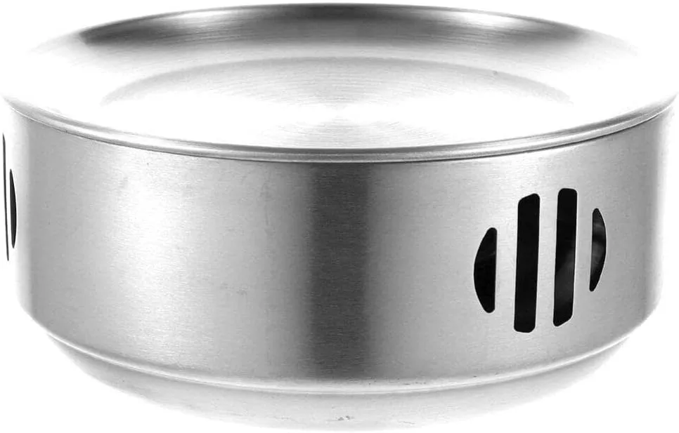 Kichvoe stainless steel grill portable stove with rack tea mug warmer stainless steel stove camp cooking stove metal grill food burner stove tea stove warmer camping stove Commercial