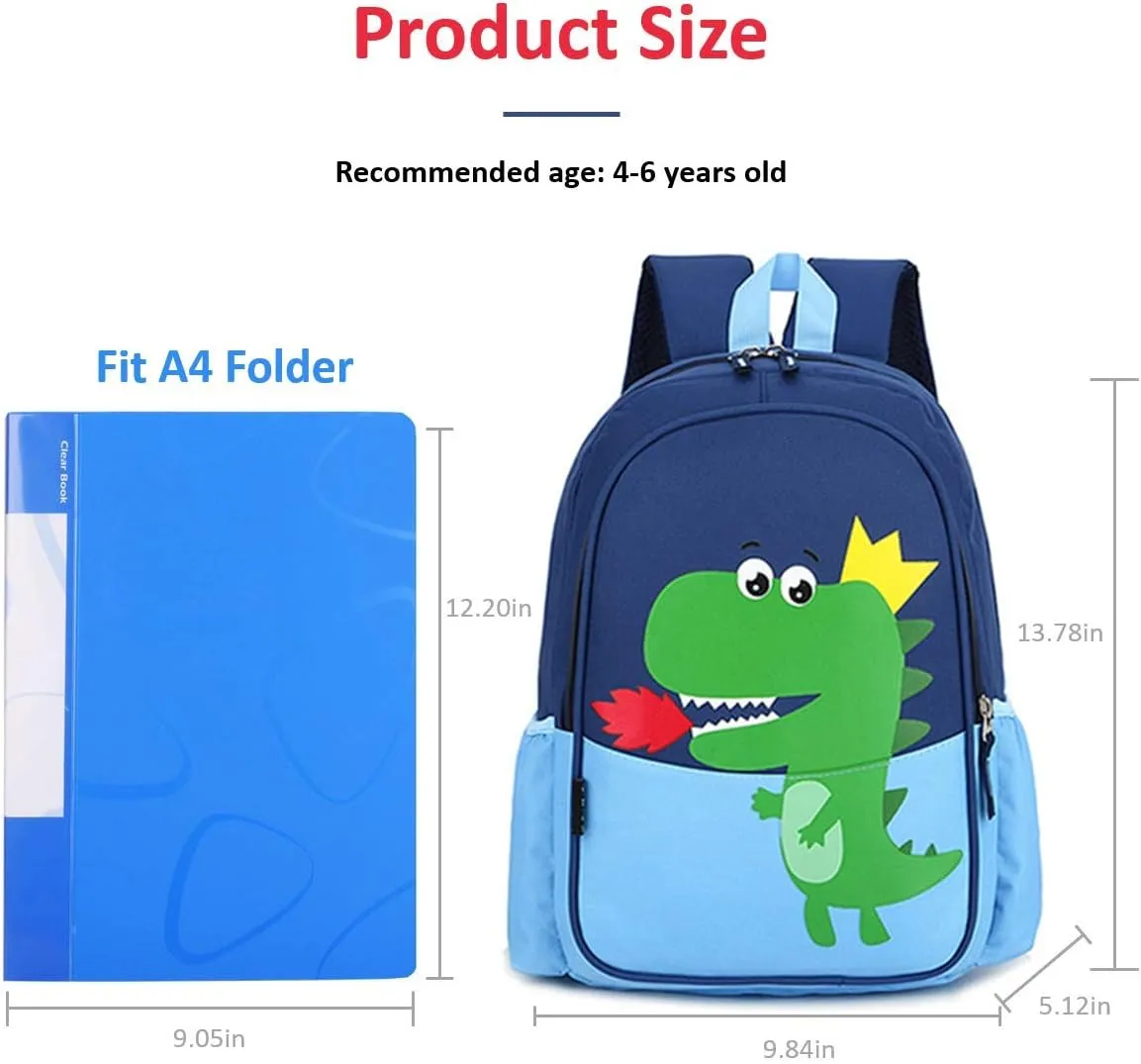 Kids Preschool Kindergarten Backpack Lightweight Cool Cute Cartoon Travel Backpack With Lunch Bag For Boys Girls