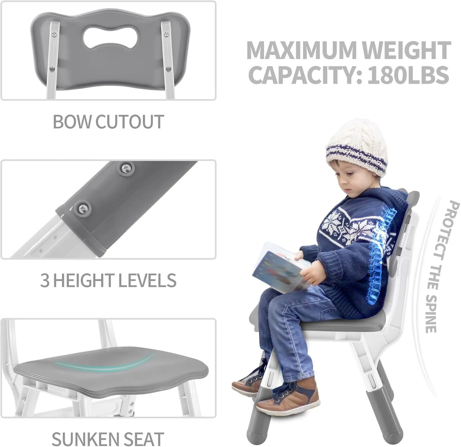 Kids Table and 2 Chairs Set, Height-Adjustable Toddler Table and Chairs Set with Graffiti Desktop, 23.6''L x 23.6''W Children Activity Table for Daycare, Classroom, Home