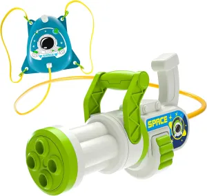 Kid's Water Gun Astronaut 1.8L Backpack Set, Cartoon Design, Pull Out Water Blaster, Summer Outdoor Remote Controlled Water Toys, Outside Backyard Fun Squirt Guns for Kids Ages 3 4 5 6 7 8