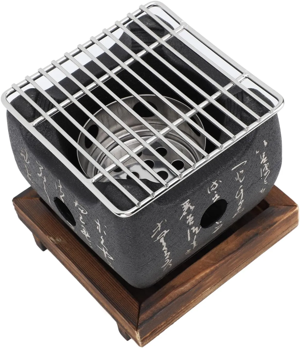 KIMISS Japanese Mini Portable Charcoal BBQ Stove - Fast Heating Multifunctional Grill for Outdoor Cooking, Family Gatherings, and Camping (19.5x18cm / 7.7x7.1in)