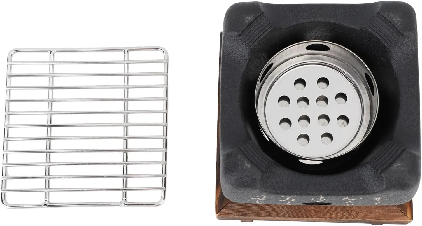 KIMISS Japanese Mini Portable Charcoal BBQ Stove - Fast Heating Multifunctional Grill for Outdoor Cooking, Family Gatherings, and Camping (19.5x18cm / 7.7x7.1in)
