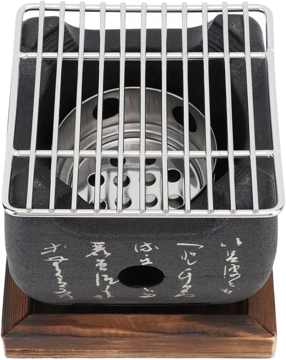 KIMISS Japanese Mini Portable Charcoal BBQ Stove - Fast Heating Multifunctional Grill for Outdoor Cooking, Family Gatherings, and Camping (19.5x18cm / 7.7x7.1in)