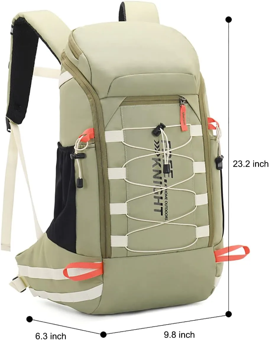 King'sGuard 40L Hiking Backpack with Rain Cover Travel Backpack for Men Women Lightweight Waterproof Outdoor Climbing Camping Daypack (Mint Green)