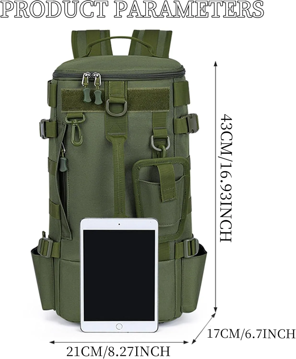 King'sGuard Fishing Backpack with Rod Holders Water-Resistant Fishing Tackle Bag Fishing Tackle Backpack for Fishing Gear and Equipment (ArmyGreen)