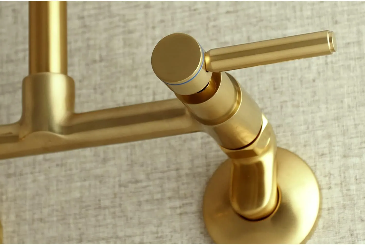 Kingston Brass Concord 8-Inch Adjustable Center Wall Mount Kitchen Faucet, Brushed Brass