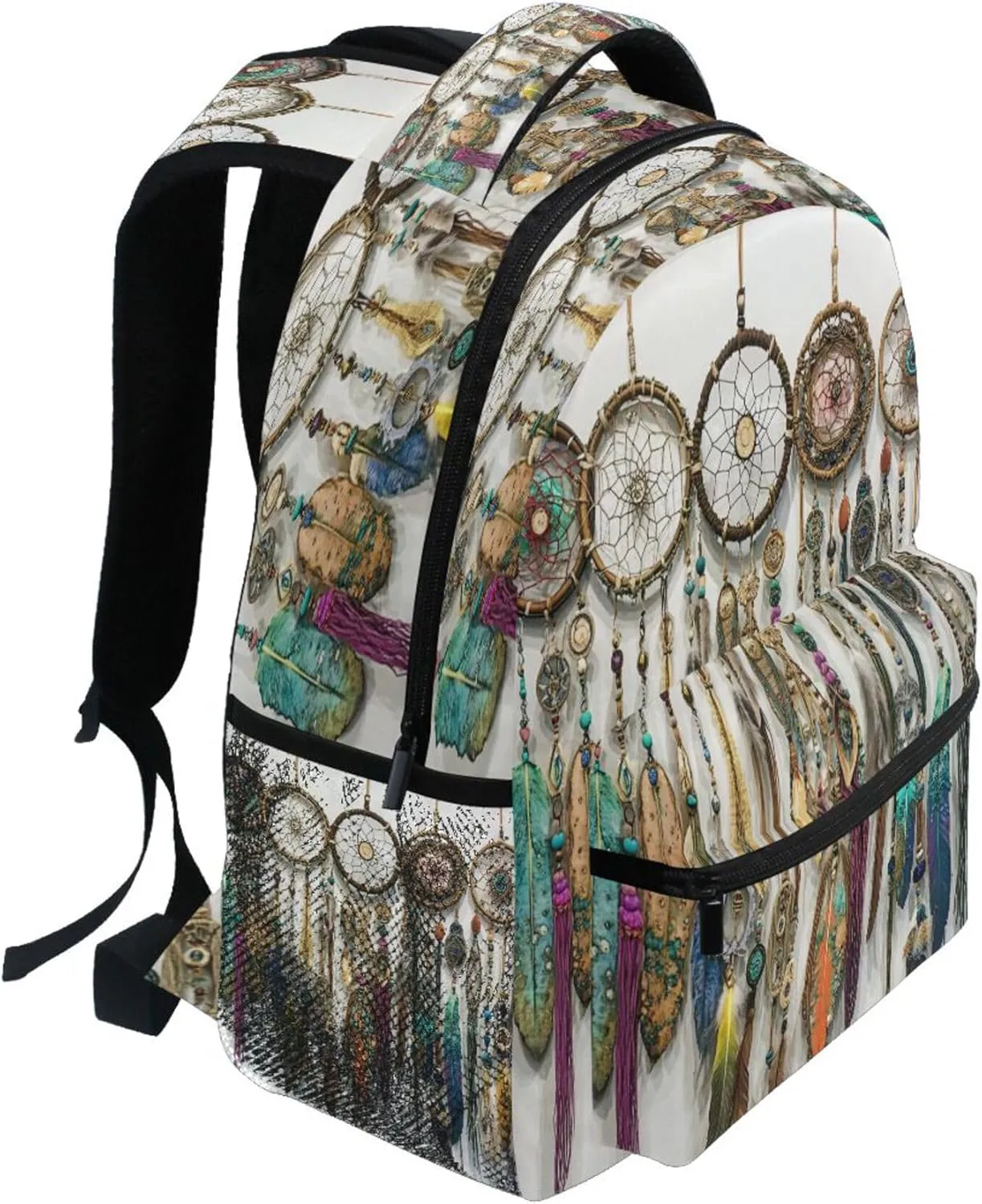 KLL Backpacks for Teenager Waterproof Carry On Backpacks with Chest Strap Gift Men & Women Boho Vintage Dream Catchers