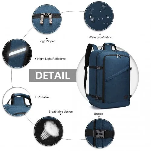 Kono Lightweight Cabin Bag Travel Business Backpack - Navy