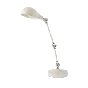 KUBA - Modern White 1 Light Table Lamp Featuring Adjustable Head & Stand