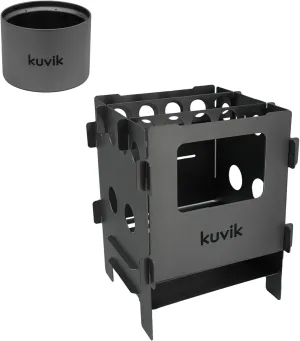 Kuvik Micro Titanium Siphon Alcohol Stove & Titanium Compact Wood Stove Bundle
