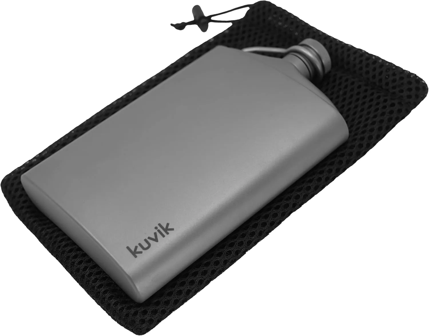 Kuvik Titanium Flask 8.8 oz (260ml) - Ultralight and Compact Flask for Backpacking, Camping, and Hiking