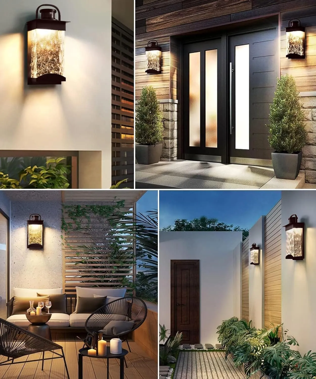 Lamomo Motion Sensor Outdoor Lights, 2 Packs LED Integrated Porch Lights, 1200 Lumen Dusk to Dawn Outdoor Wall, Waterproof Anti-Rust Exterior Light Fixture, 13W, Modern, Bronze, Energy Saving