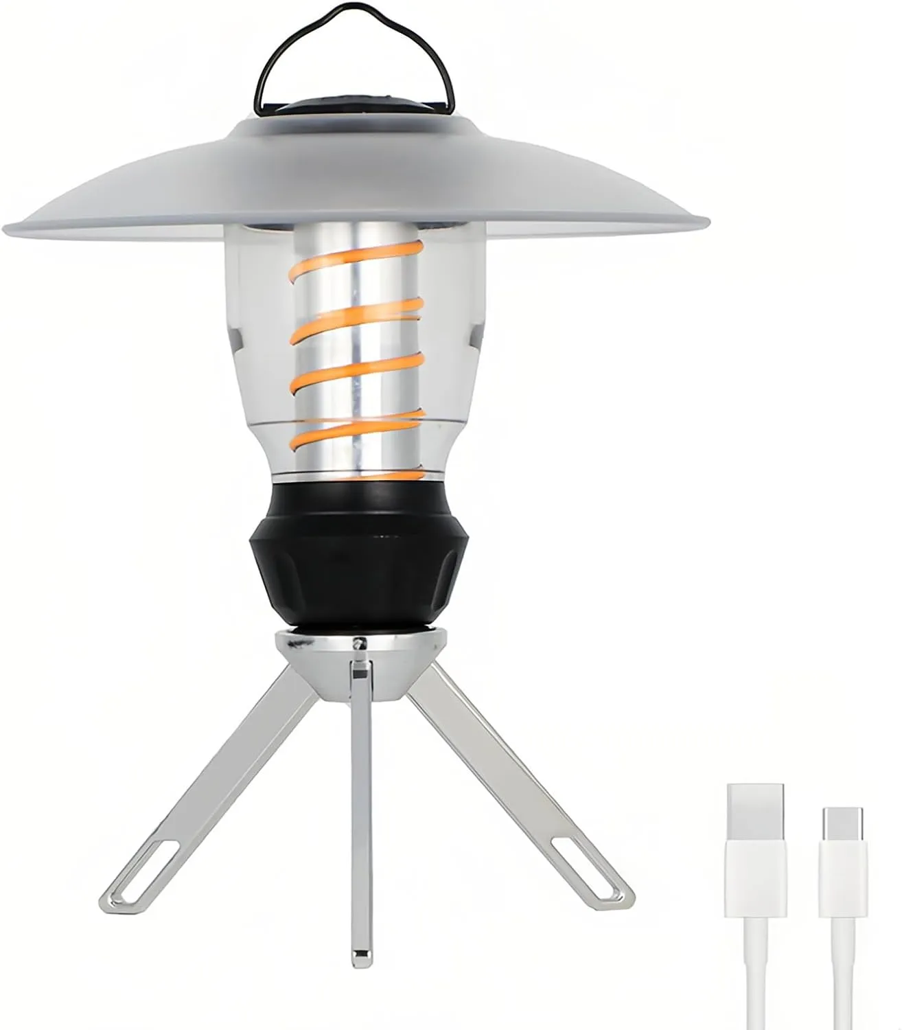 Lancoon Outdoor Retro Camping Light with Stepless Dimming Rechargeable LED Flashlight 3 Light Modes Tent Lantern Hook Easy to Carry for Fishing Hiking Emergency