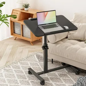Laptop Table Mobile Adjustable Height Laptop Stand Portable Desk Notebook Swivel Laptop Desk Rolling Desk Laptop Table Laptop Stand for Couch Hospital Bed Table