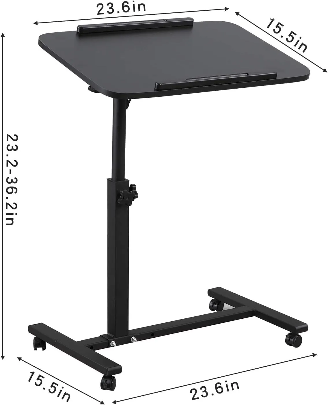 Laptop Table Mobile Adjustable Height Laptop Stand Portable Desk Notebook Swivel Laptop Desk Rolling Desk Laptop Table Laptop Stand for Couch Hospital Bed Table
