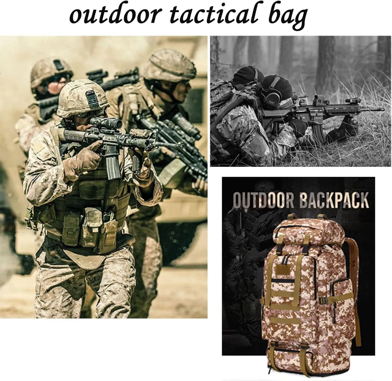 Large Capacity Backpack 100L, Outdoor Hiking Backpack Camping Trekking Survival Backpacks for Cycling, Climbing