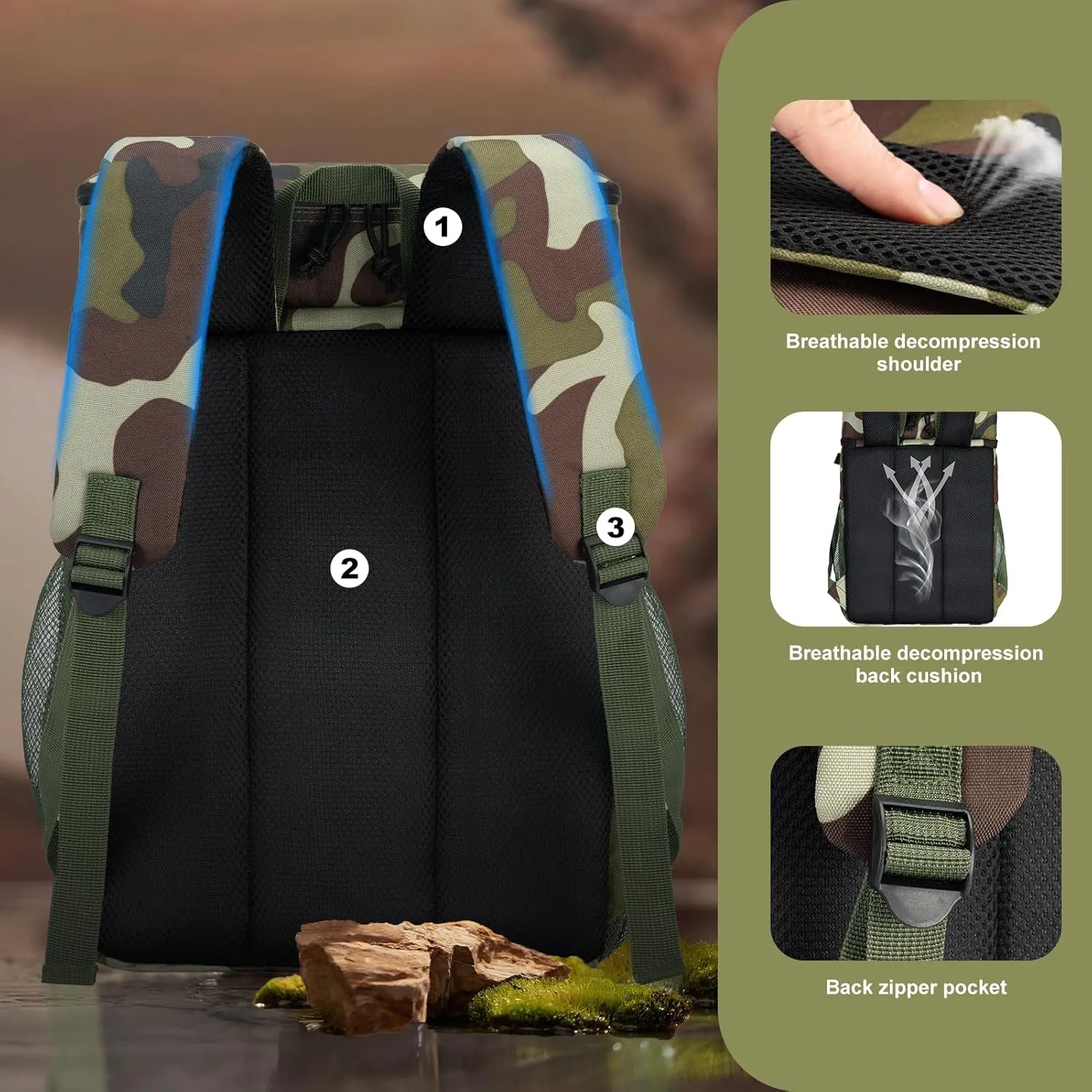 Large Cooler Backpack, Insulated Leak Proof Waterproof Travel Bag, Portable Lightweight Beach Camping Lunch Backpack for Men and Women