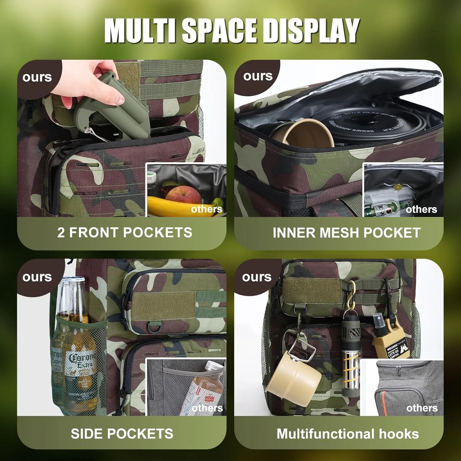 Large Cooler Backpack, Insulated Leak Proof Waterproof Travel Bag, Portable Lightweight Beach Camping Lunch Backpack for Men and Women