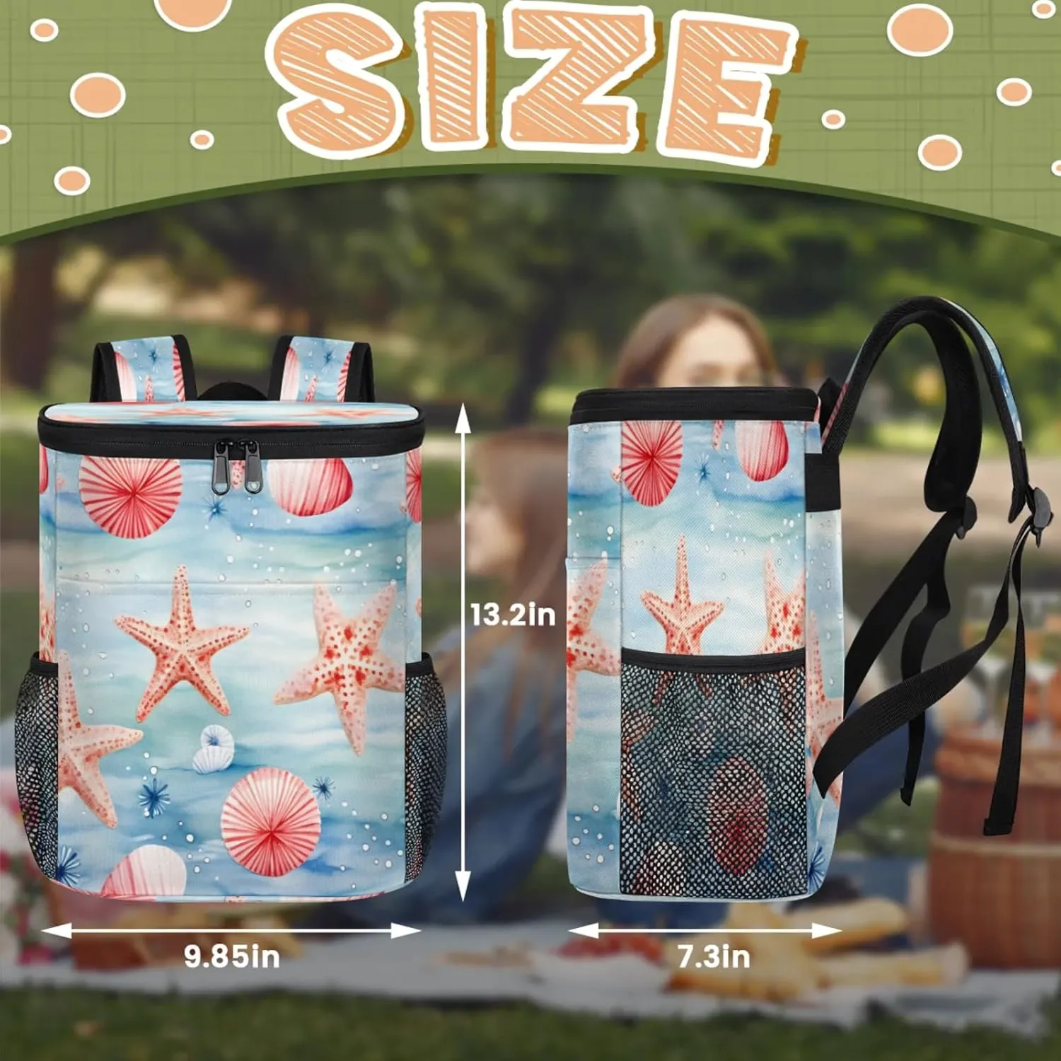 Large Insulated Cooler Backpack, Leak Proof Backpack 30 Cans, Cooler Bag for 12h Hot/Cold Retention