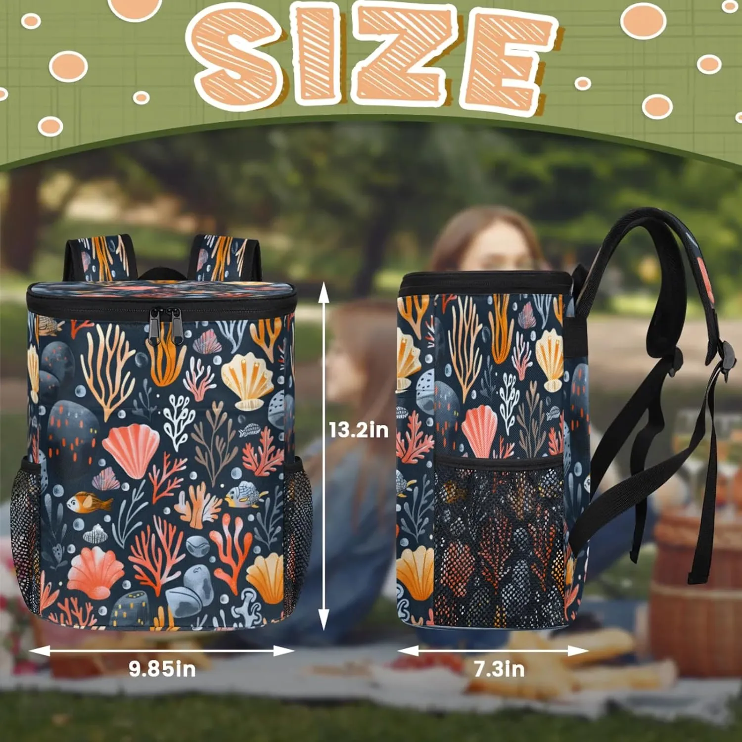 Large Insulated Cooler Backpack, Leak Proof Backpack 30 Cans, Cooler Bag for 12h Hot/Cold Retention