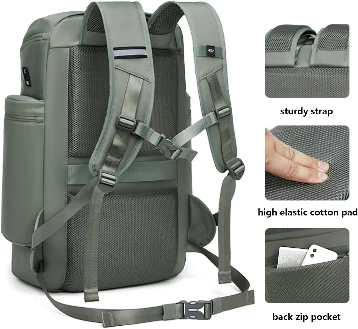 Large Travel Backpack,50L Carry-On Backpack Water Resistant Flight Approved Weekender Bag Luggage Backpack Business Daypack for Men and Women(Army Green)