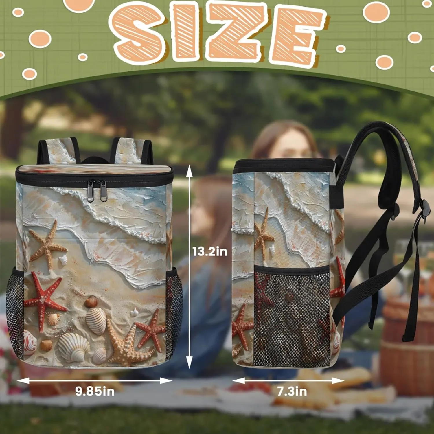 Large Waterproof Insulated Cooler Backpack, Leak Proof Backpack 30 Cans, Lightweight Cooler Bag for Camping