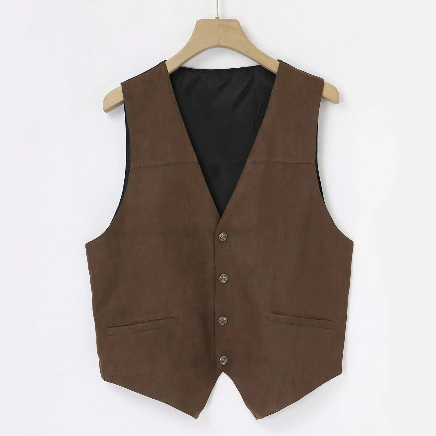 LCMTWX Black Vest Men V Neck Pocket Retro Color Vest Blouse With Button Utility Vest Men Mens Blazer Men Tux Chaleco Para