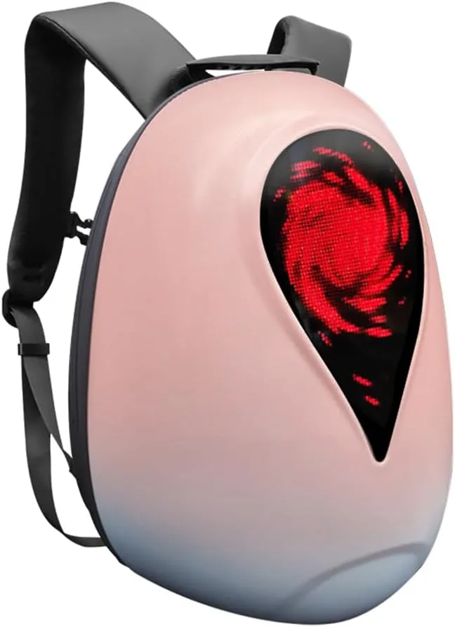 LED Backpack for Men Women Waterproof Hard Shell Screen Customizable Laptop Bakcpack for Motorcycling Cycling