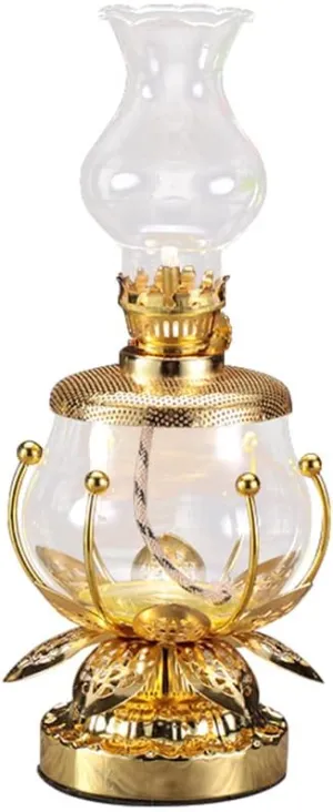 LED Camping Lamp,Emergency Lighting, Emergency Light,Tabletop Decor,Old Style Liquid Exquisite Kerosene Lamp Alloy Home Decoration Lamps Before Buddha Small Oil Lamp Classic Illumination Windproof