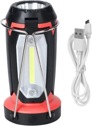 LED Camping Lantern Multi Function COB Portable LED Flashlight Camp Lamp Emergency Light Camping Accessories for Indoor Outdoor Camping Hiking Fishing Power Outages(Red)