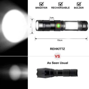 LED Flashlights, Extremely Bright Flash Light, High Lumen, Zoomable, Water-Resistant, Gear & Accessories for Hiking, Camping, Survival, Emergency