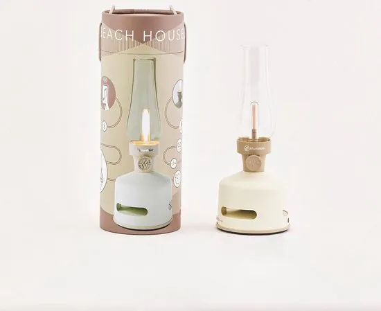 LED Lantern with Bluetooth Speaker - Beach House - Beige