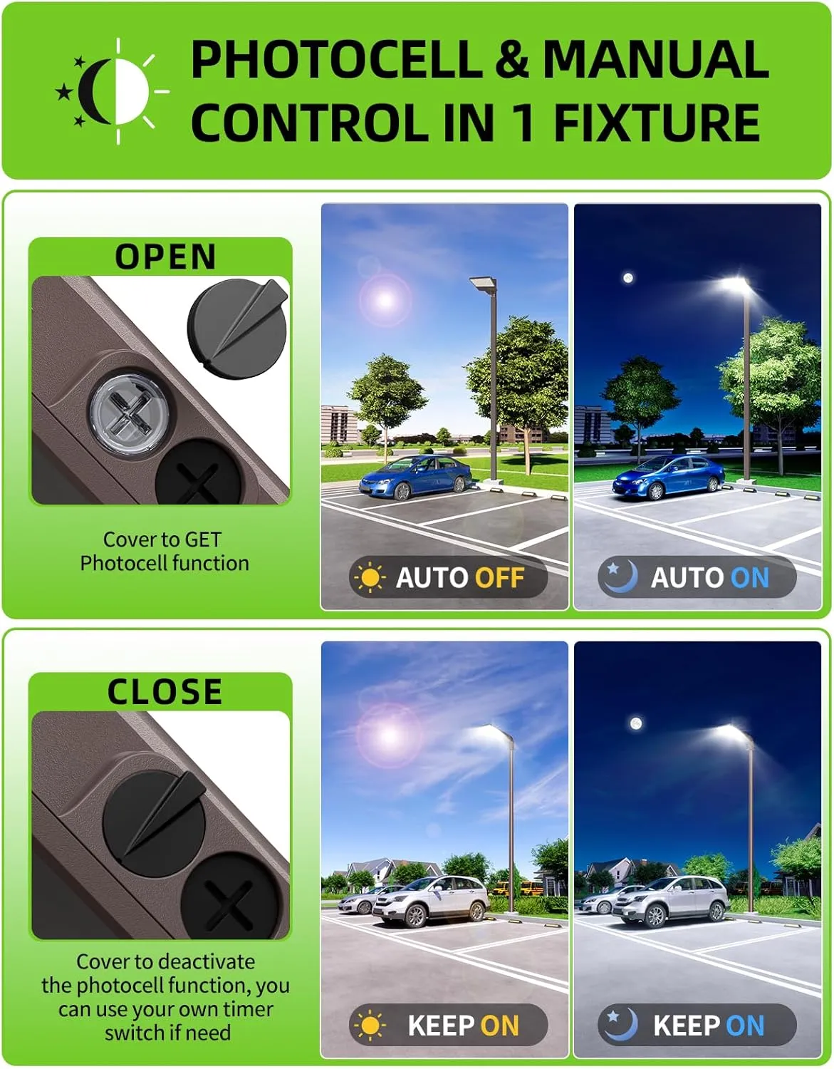 LED Parking Lot Light 240W 192W 144W Adjustable 4500K 5000K 5700K Tunable Up to 48000LM Photocell LED Shoebox Fixture Flood Pole Light Outdoor Field Lighting AC 100-277V