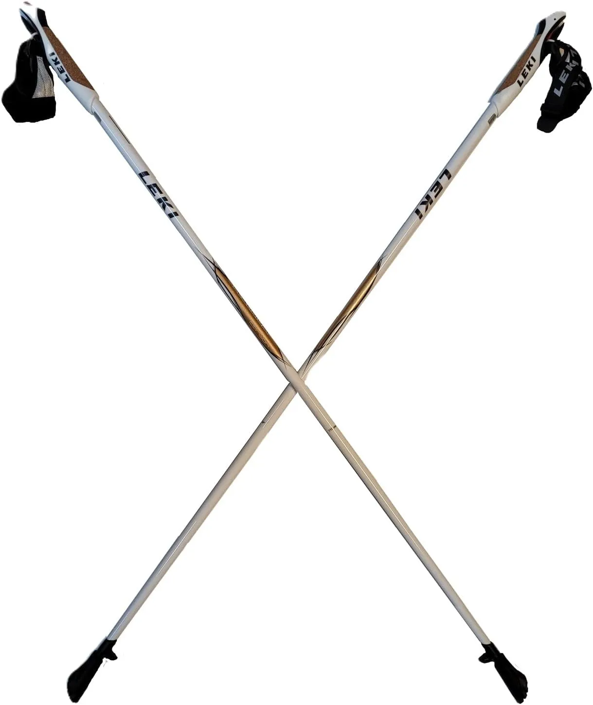 LEKI Nordic Walking Platinium Fixed Length Walking Poles White 110cm