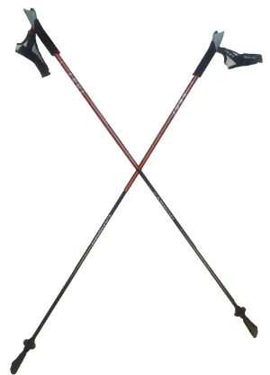 LEKI Nordic Walking Ultra Carbon Alpine Trekking Poles 115cm/46in Orange