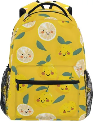 Lemon Cartoon School Kids Backpack for Boys Girls Laptop Backpack Lightweight Travel Bag for Women Men
