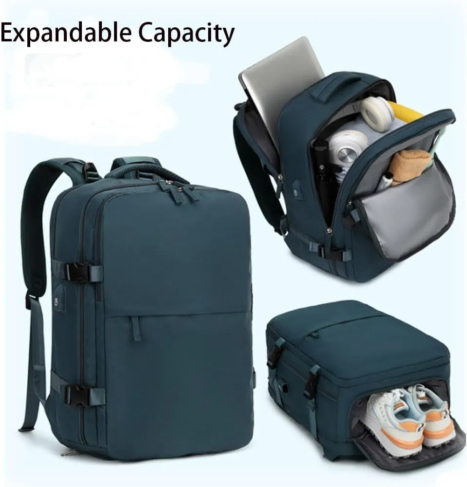 Levettevac Backpack, Levettevac Mochila, Expandable Large Capacity, with Separate Shoe Compartment (Beige)