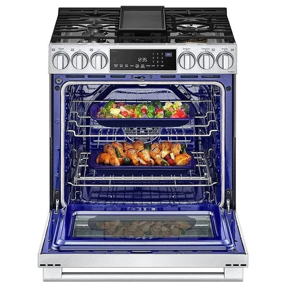 LG STUDIO 6.3 cu. ft. Gas Slide-in Range with InstaView®, ProBake Convection® and Air Fry (LSGL6337F)