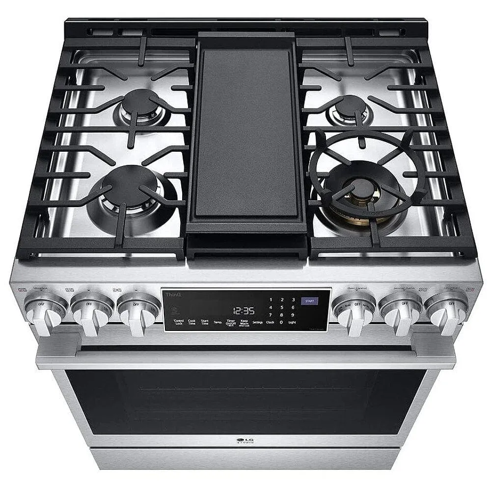 LG STUDIO 6.3 cu. ft. Gas Slide-in Range with InstaView®, ProBake Convection® and Air Fry (LSGL6337F)