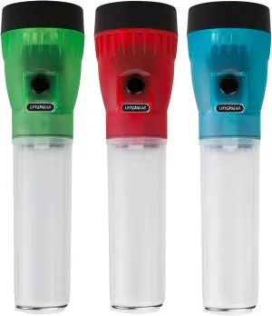 Life Gear LED Flashlight with Glow Handle, Emergency Flasher and Storage Compartment, RED
