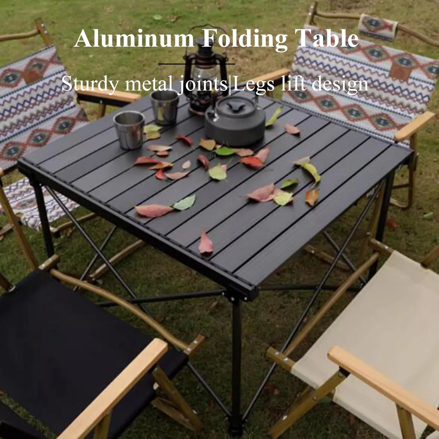 Liftable Camping Table Aluminum Alloy Picnic Table Ultralight Folding Camping Table Roll Up Table Top Multi-Purpose for Camp