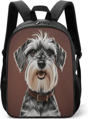 Lightweight Backpacks Cute Travel Bag Durable Adorable Schnauzer Printing Small Travel Backpack For Women & Men
