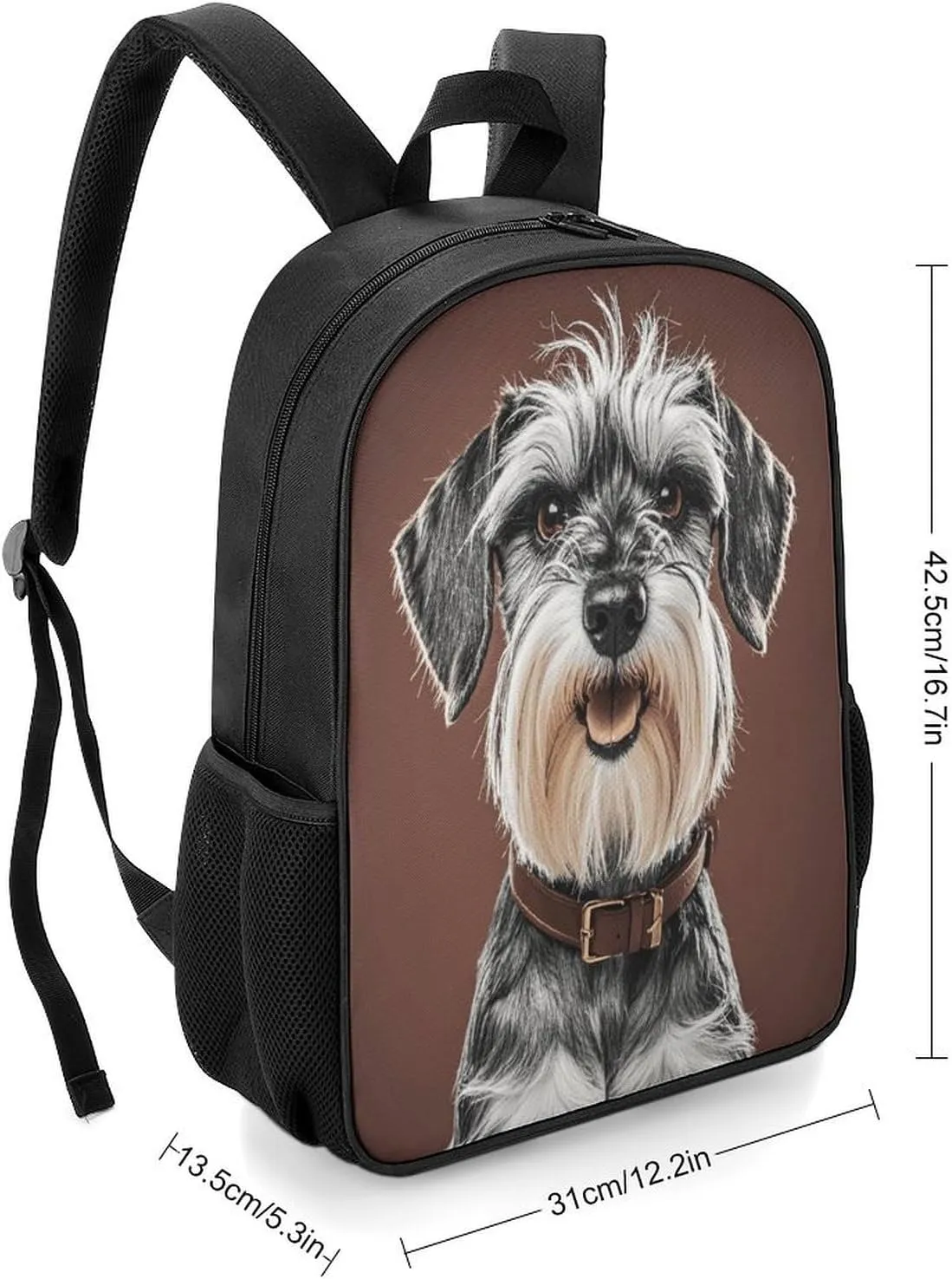 Lightweight Backpacks Cute Travel Bag Durable Adorable Schnauzer Printing Small Travel Backpack For Women & Men