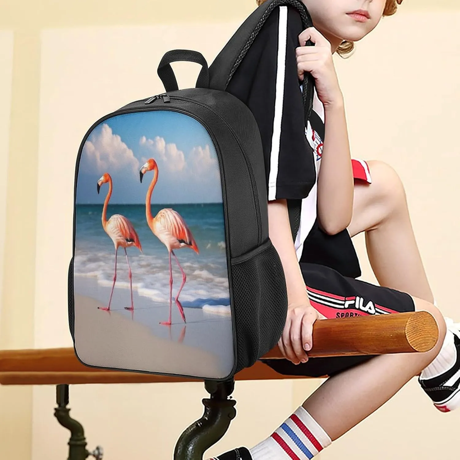 Lightweight Backpacks Cute Travel Bag Durable Bird Pink Printing Small Travel Backpack For Women & Men