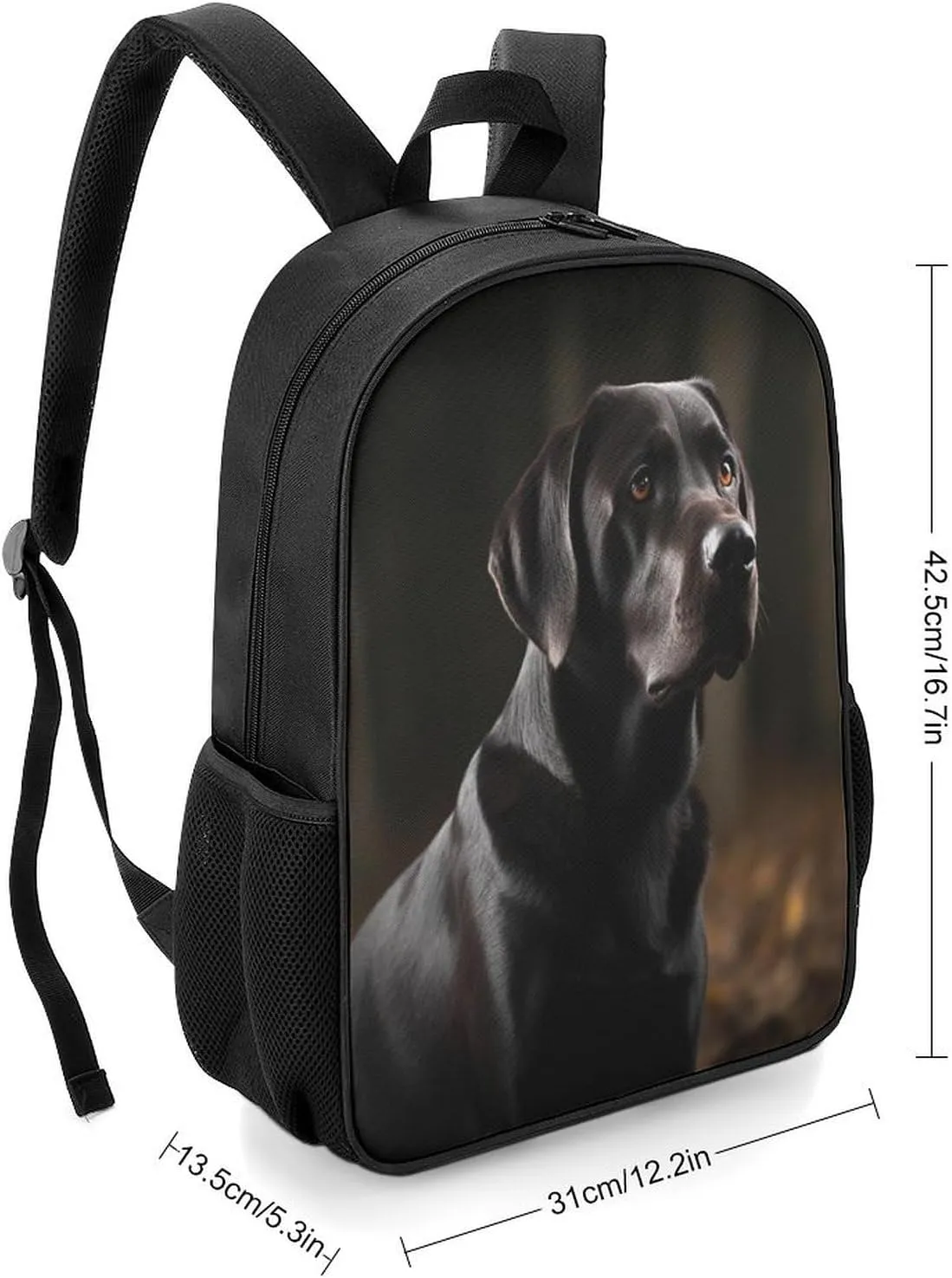 Lightweight Backpacks Cute Travel Bag Durable Black Labrador Printing Small Travel Backpack For Women & Men