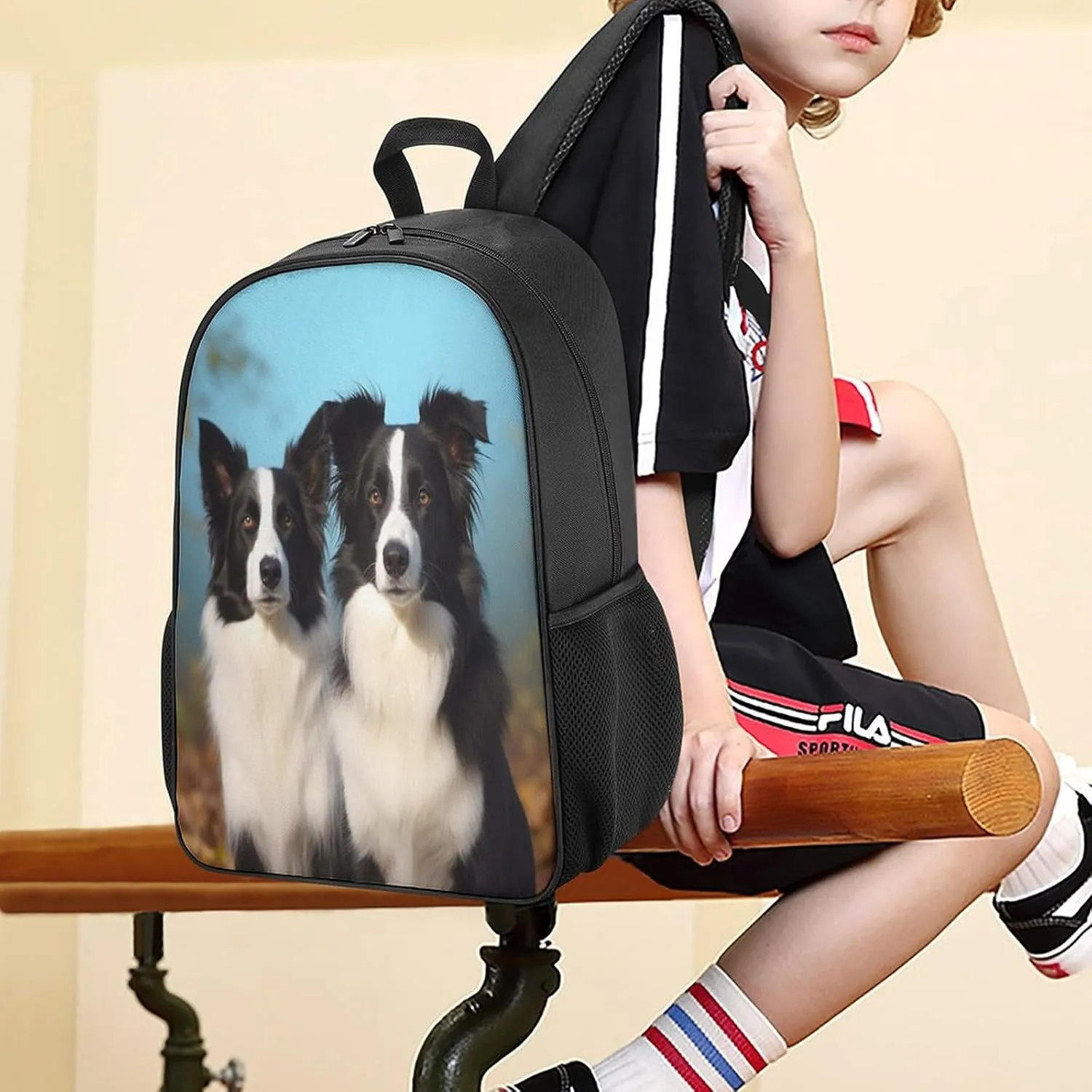 Lightweight Backpacks Cute Travel Bag Durable Border Collie Printing Small Travel Backpack For Women & Men