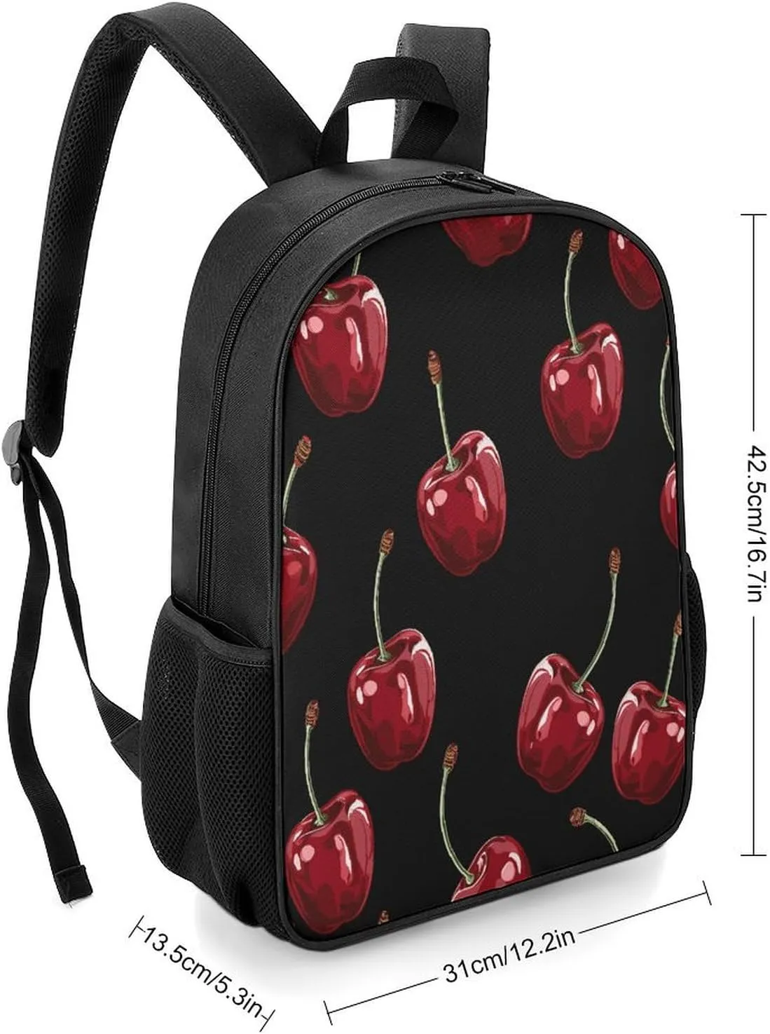 Lightweight Backpacks Cute Travel Bag Durable Cherry Cartoon Pattern Printing Small Travel Backpack For Women & Men